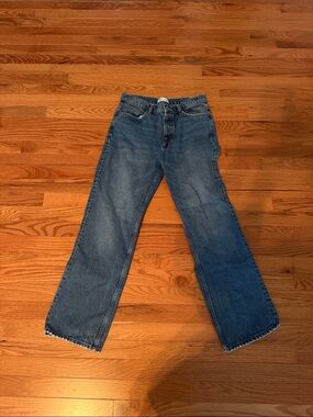 Zara Blue Button-Fly Denim Jeans